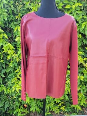 Sioni Milano Burgundy Long Sleeve Knit Top  L